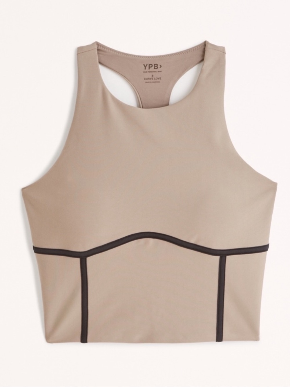 ABERCROMBIE YPB SculptLUX Curve Love High-Neck Corset Slim Tank in Blue